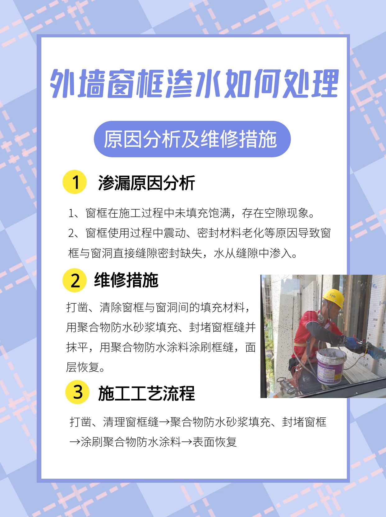 外墻窗框漏水怎么處理？